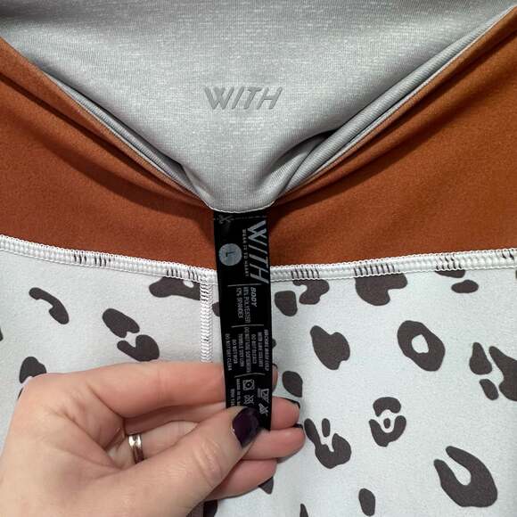 Wear It To Heart Reversible Bluestone High Waist Leggings, Sz L - Picture 9 of 13